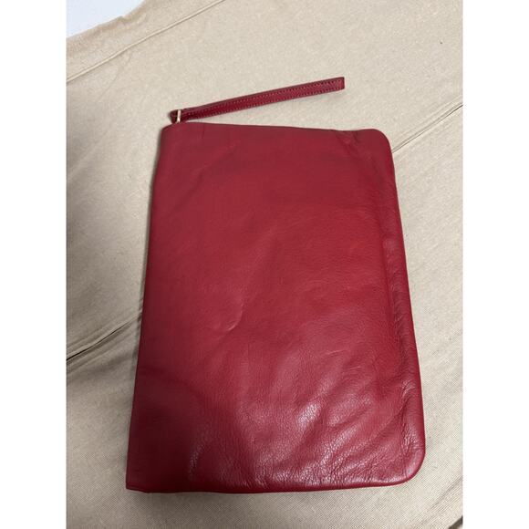 Fabiola Pedrazzini Clutch Wristlet Womens One Size Red Leather Envelope Studded - Picture 5 of 10